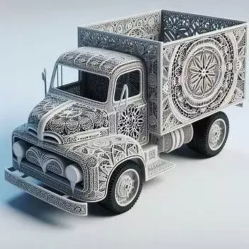 3D Christmas Truck with Gifts Scene 3D print model