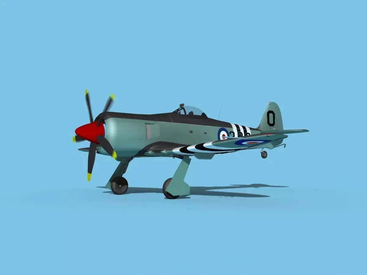 Hawker Sea Fury MKII V03 RN 3D model