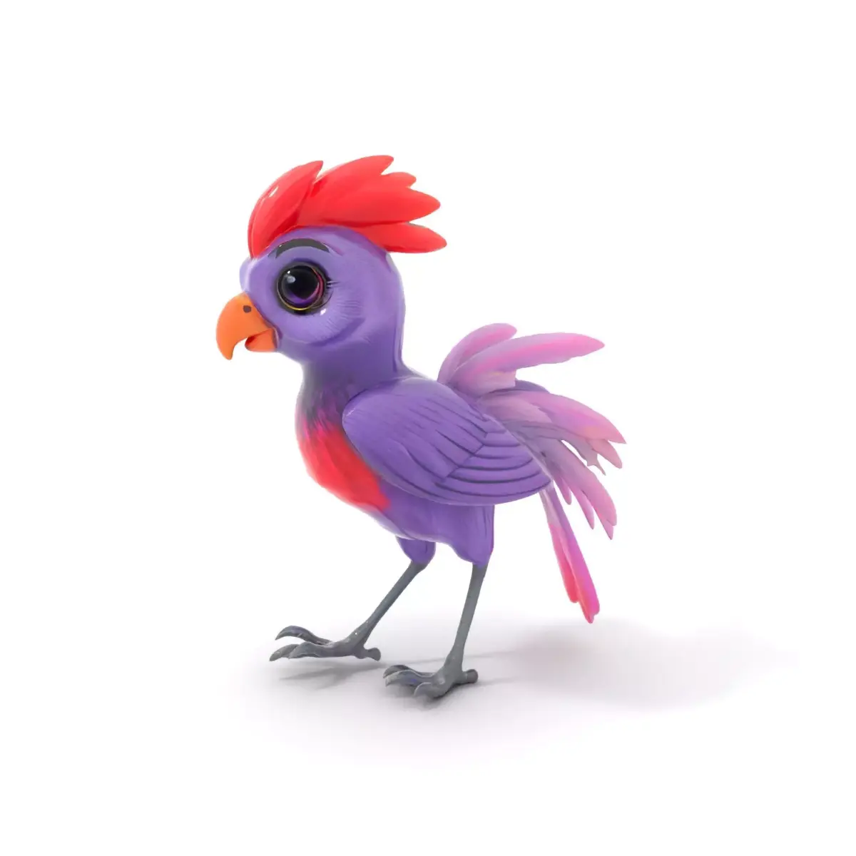 Vibrant Purple Bird model pack Low-poly 3D model