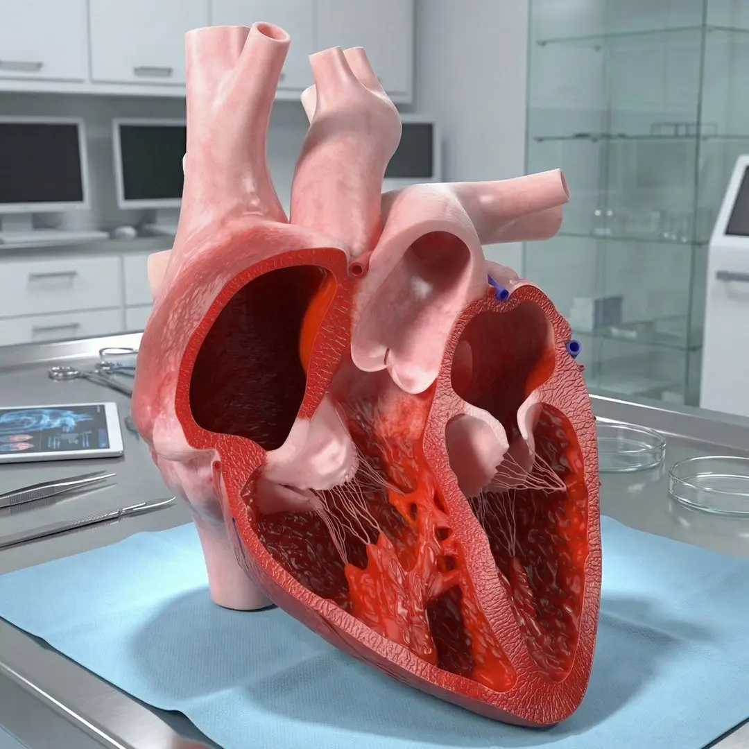 Human Heart Cross Section Anatomy Red 3D model