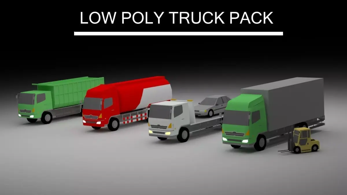 Low Poly Truck Pack Low-poly 3D model
