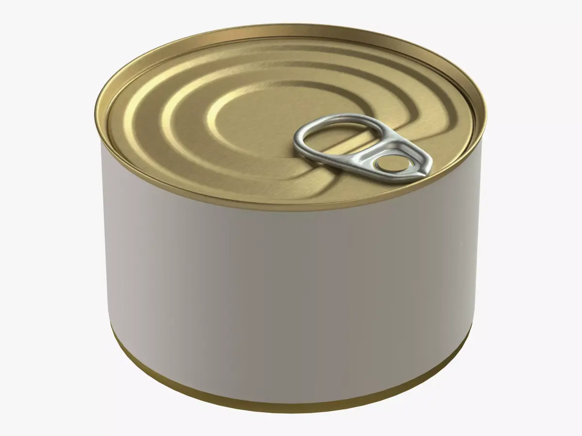 canned food round tin metal aluminium can 08 3D model