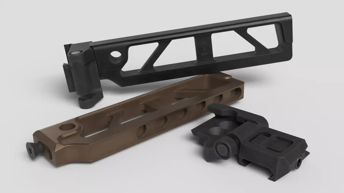 JMAC Customs ST-6 Tube Adapter and 1913 Folding Mech Low-poly 3D model
