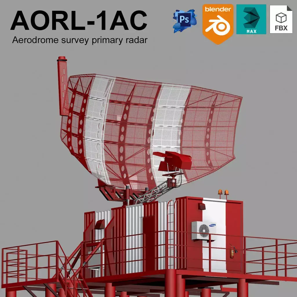 AORL-1AC Aerodrome survey primary radar Low-poly 3D model