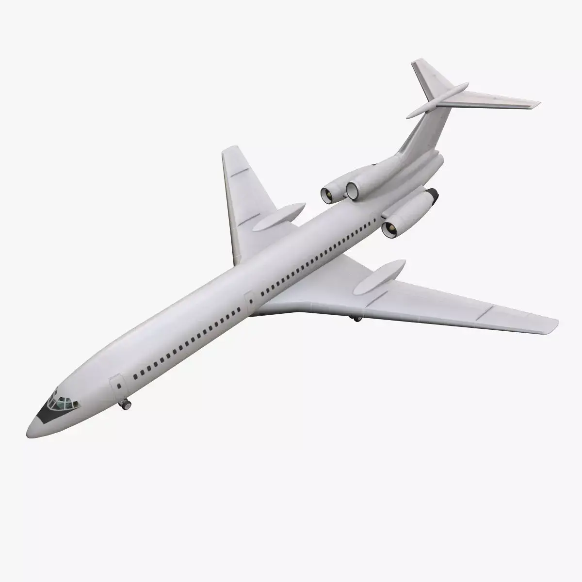 Tupolev Tu-154 Blank With LODs Low-poly 3D model