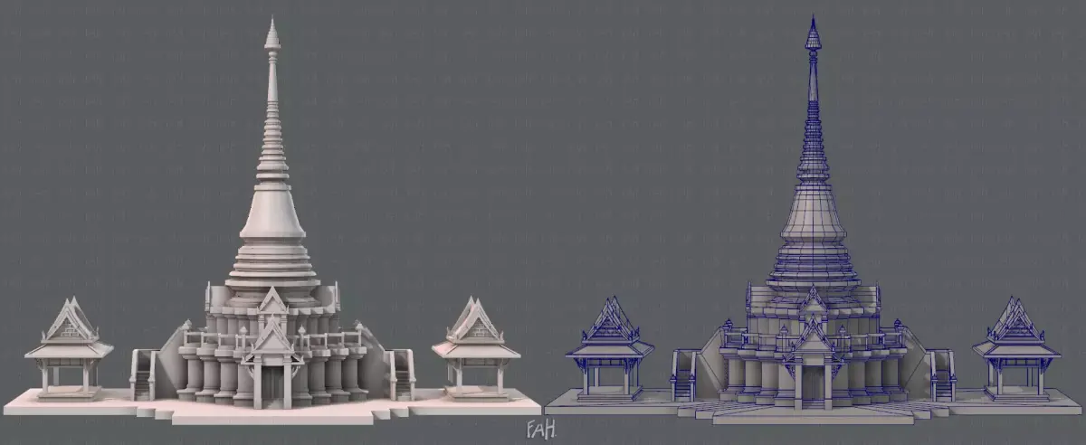 Pagoda V01 Low-poly 3D model