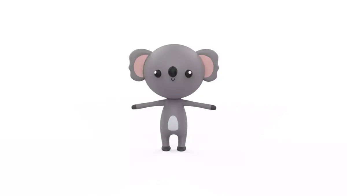 Stylized Character 001 Koala Low-poly 3D model