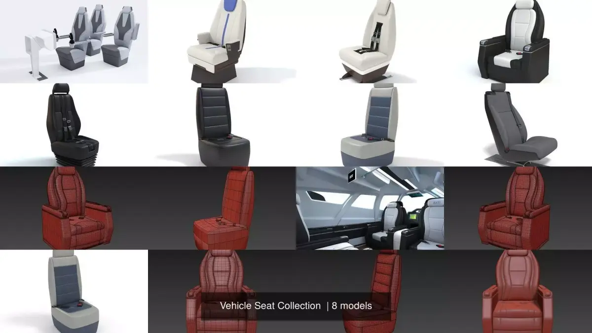 Vehicle Seat Collection  3D Model Pack