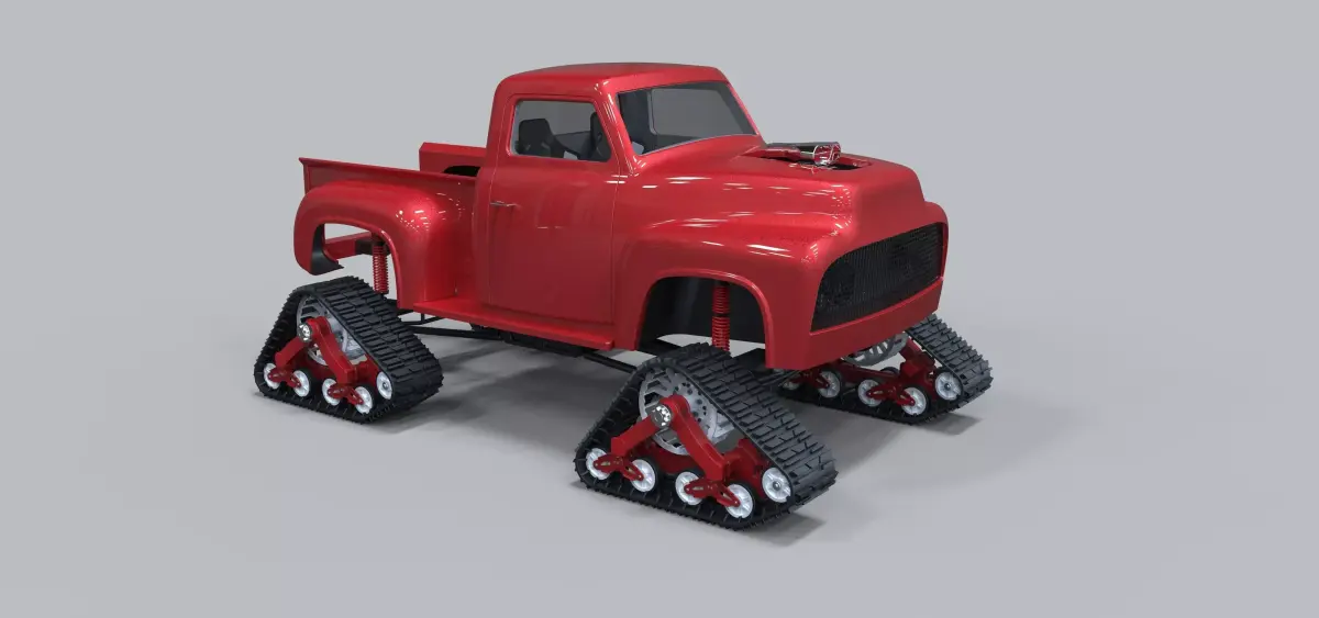Pickup with Mattracks Suspension tracks 3D model
