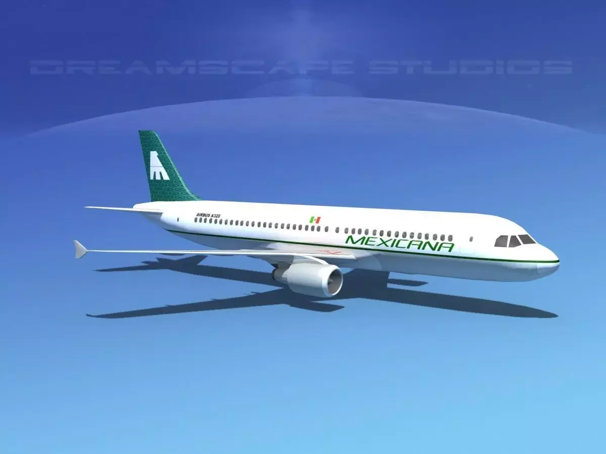 Airbus A320 LP Mexicana Low-poly 3D model