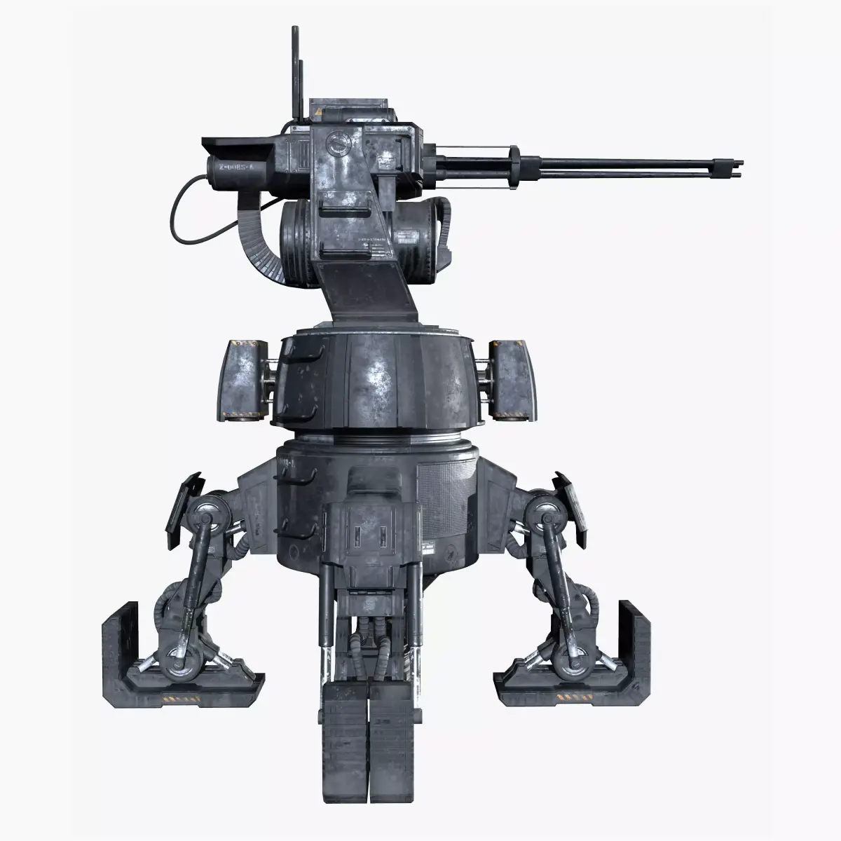 Turret Game Ready PBR Textures Free low-poly 3D model