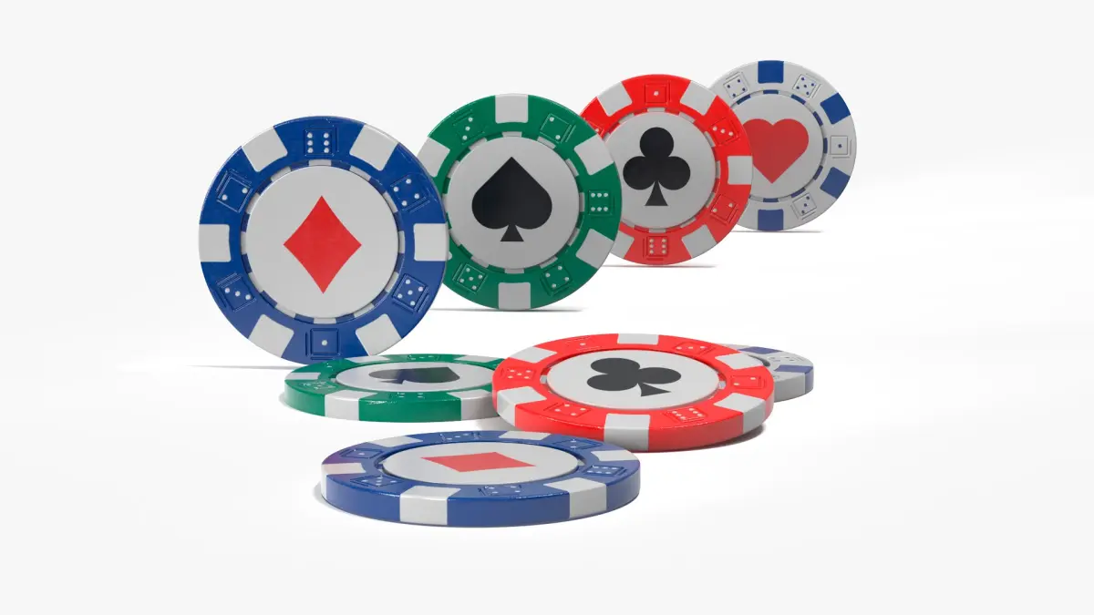 Poker Chip with Cards Symbol 3D model