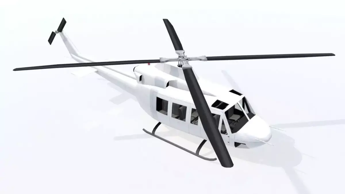 Bell B412 Static Helicopter Low Poly blank Low-poly 3D model