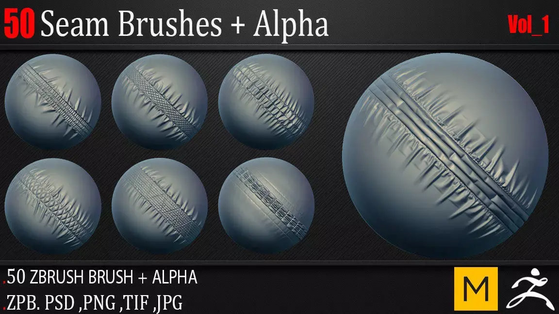 50 Seam Brushes  Alpha Vol 1  3D model