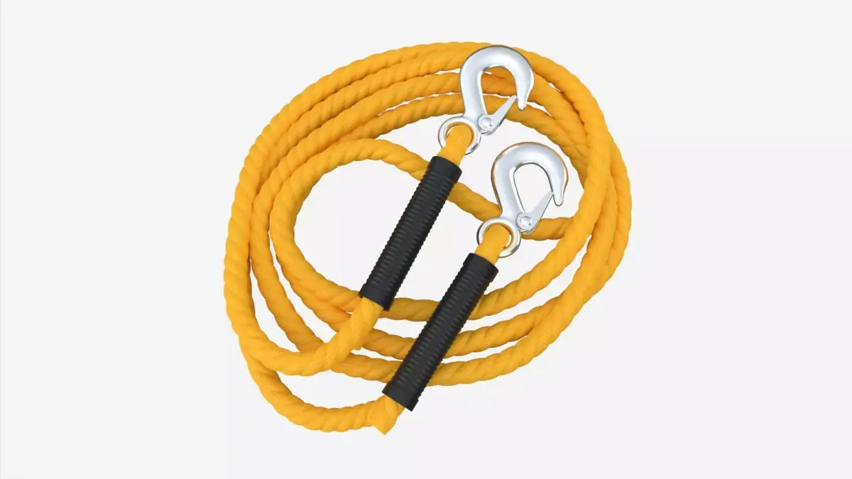 Towing Rope With Metal Hooks 3D model