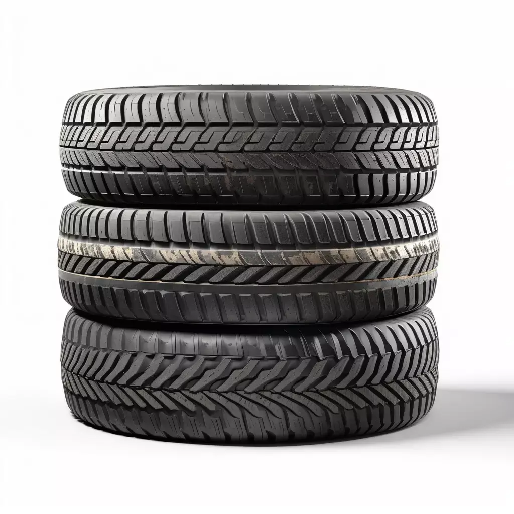 Realistic Stacked Car Tires Set 3D model