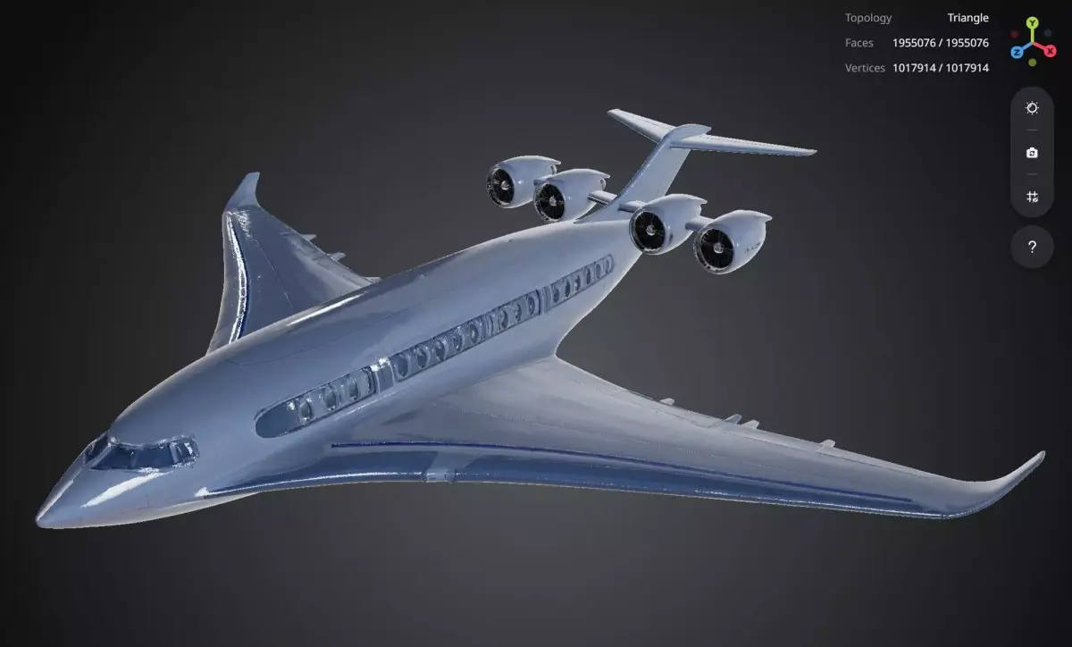 Blue Airplane 3D model
