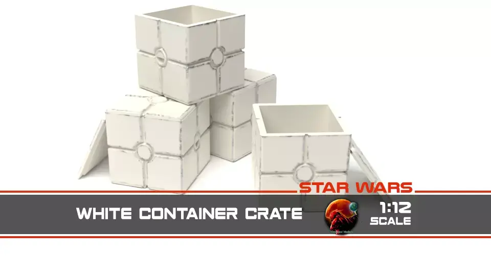 Star Wars white container crate 1-12 scale Blackseries  3D print model