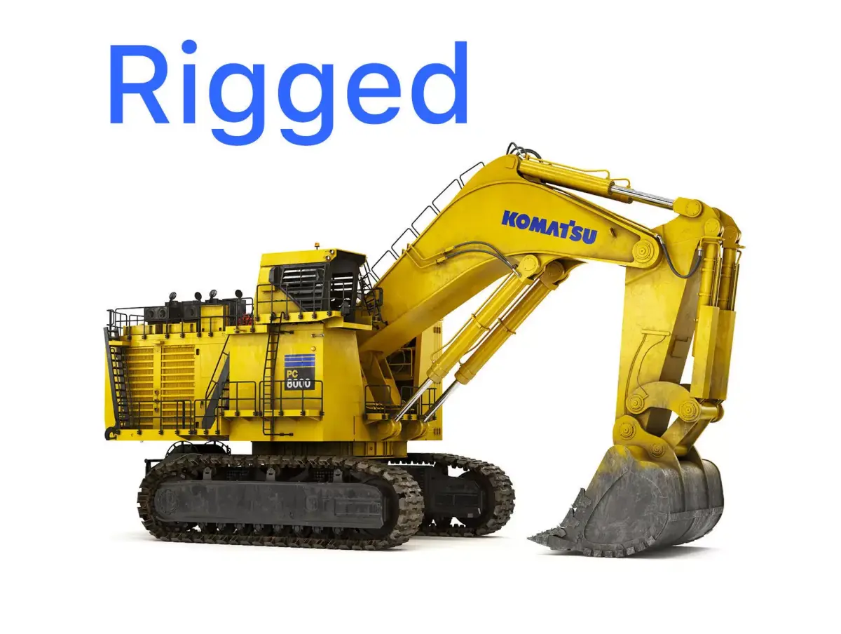 Mining Excavator Komatsu PC8000-6 Backhoe Rigged 3D model