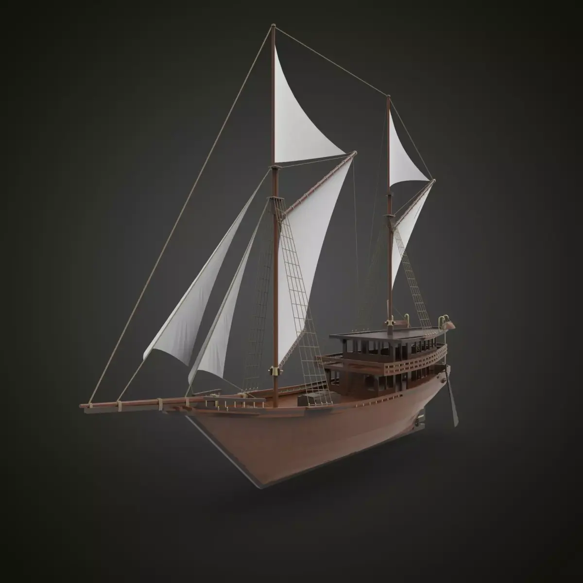 Sailboat wood 3D model