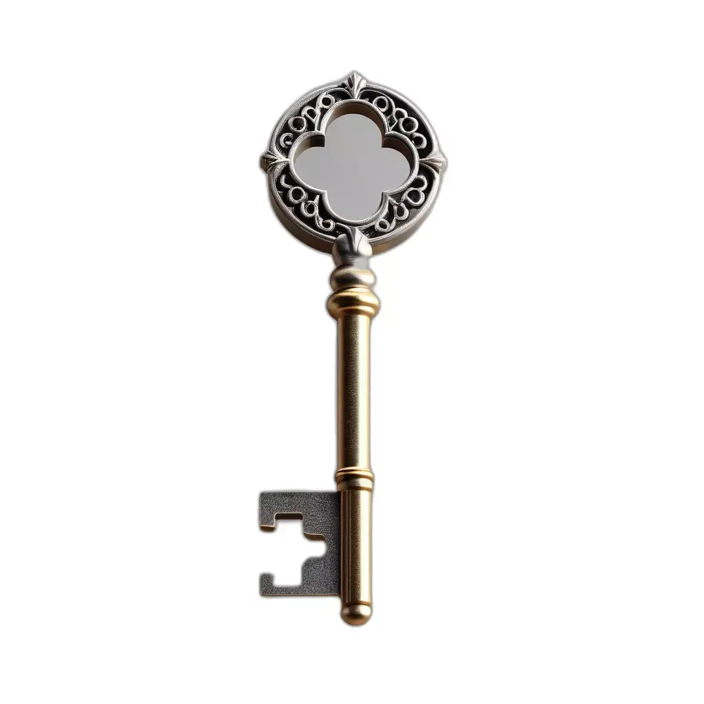 Ornate Vintage Skeleton Key Prop Low-poly 3D model