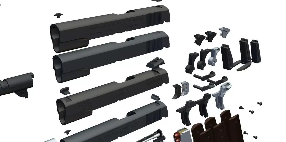 m1911 a1 all parts package 3D model
