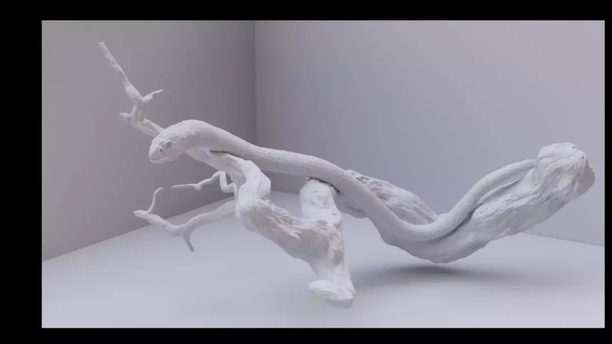 Snake on branch 3D model
