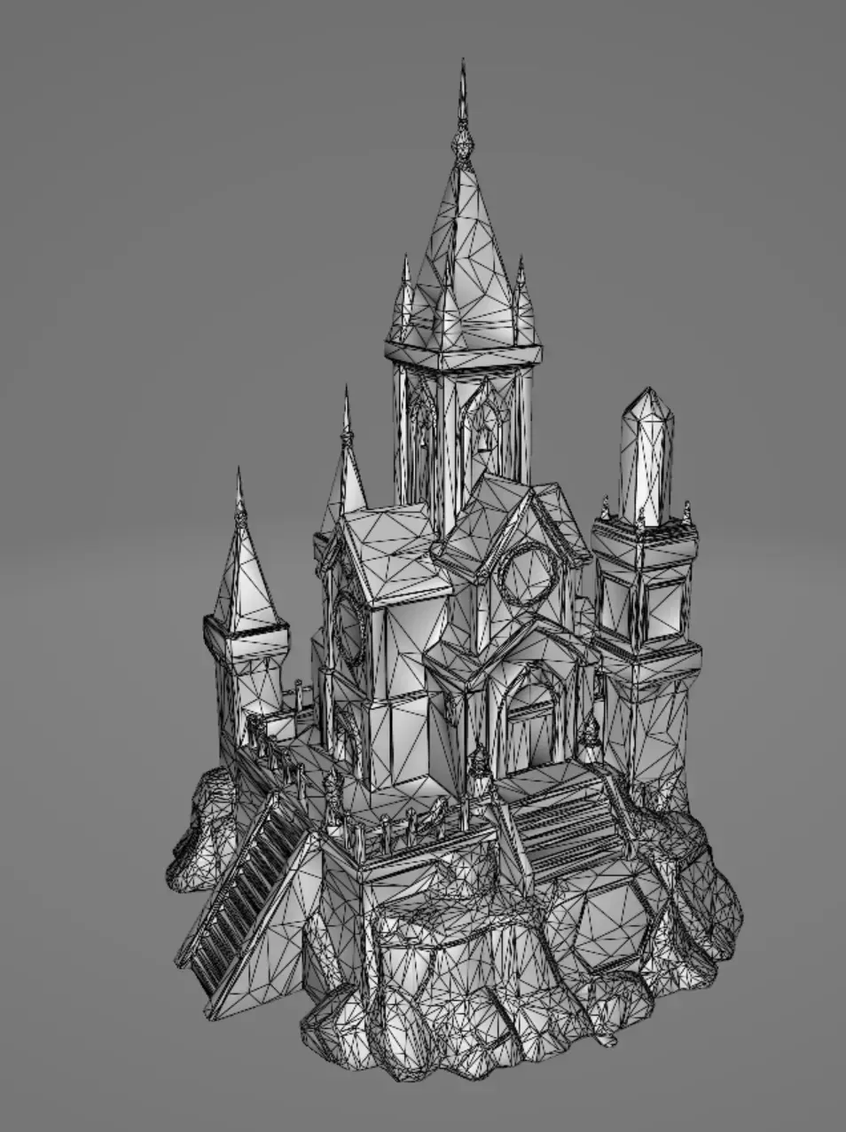 Mystical castle 7 50k polys 3D model