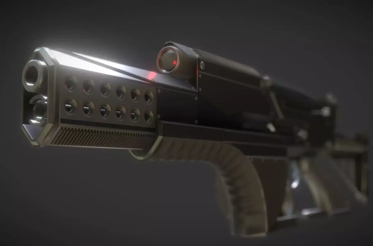 Futuristic Weapon Concept High-Poly 3D model