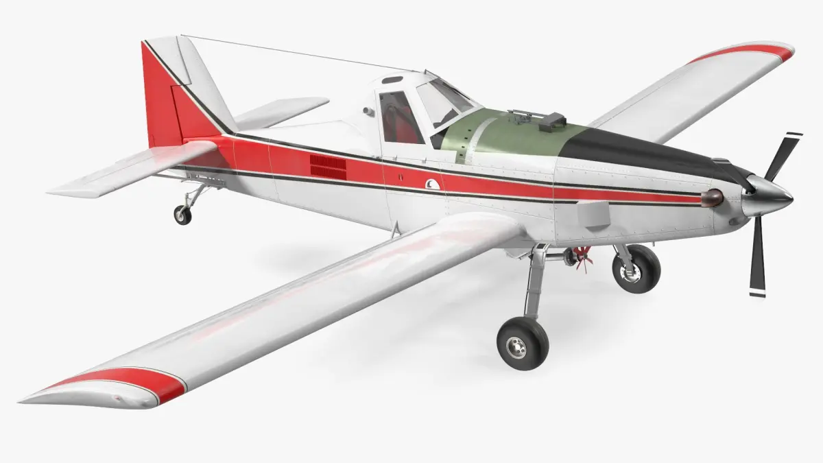 Agricultural Aeroplane White 3D model