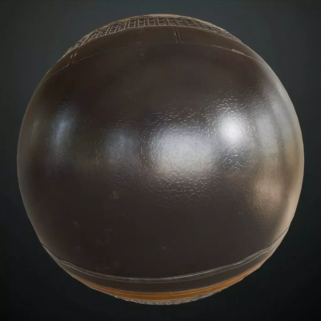 Dark Micro-Patterned Sci-Fi Metal Plate PBR Seamless Texture