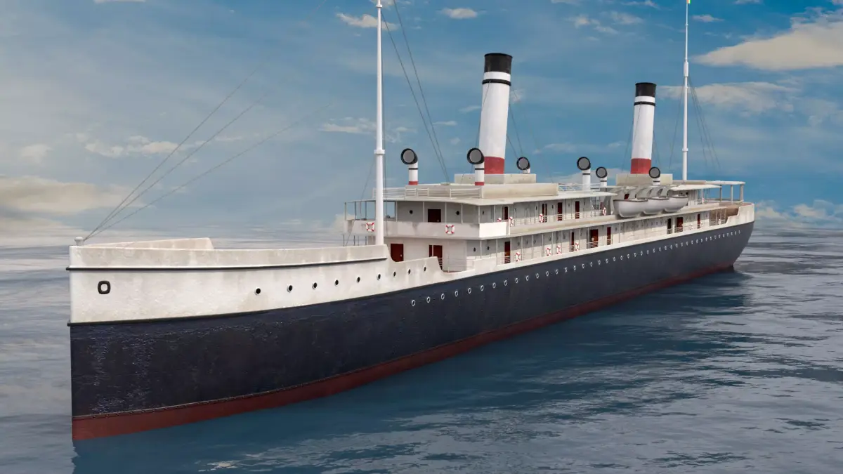 Steamship Low-poly 3D model