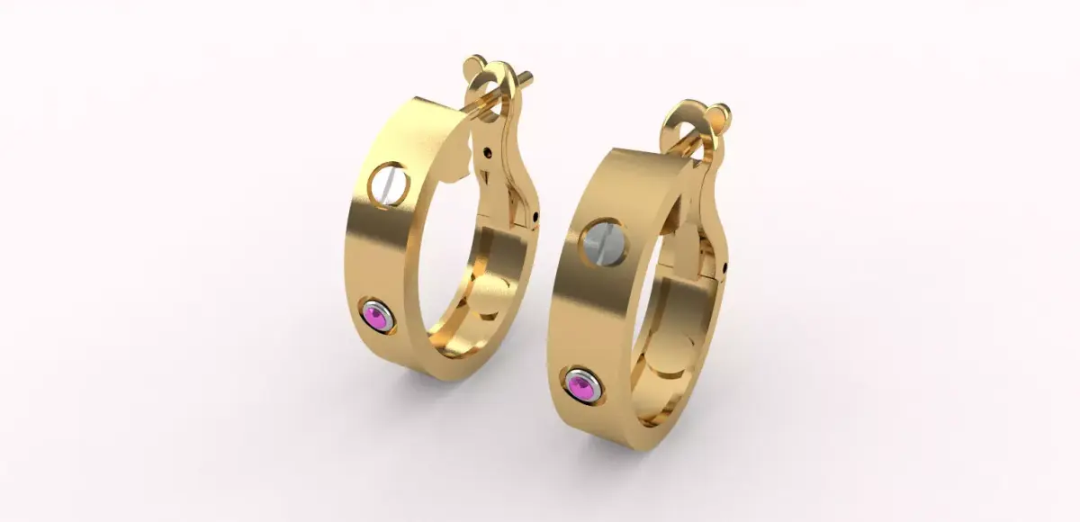 Earrings Cartier 3D print model