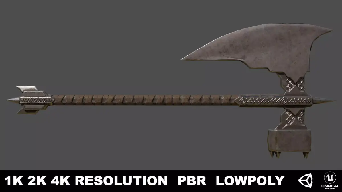 Dwarven Axe Low-poly 3D model