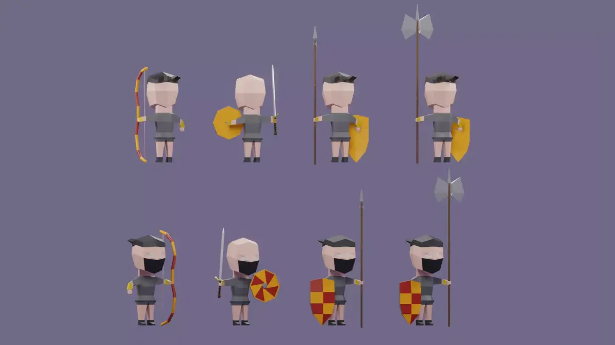 Low Poly Soldiers Low-poly 3D model