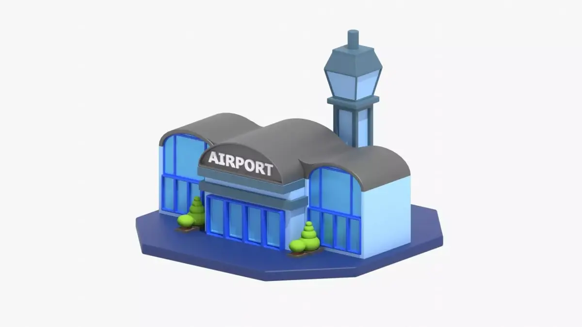 Airport 3D Illustration 3D model