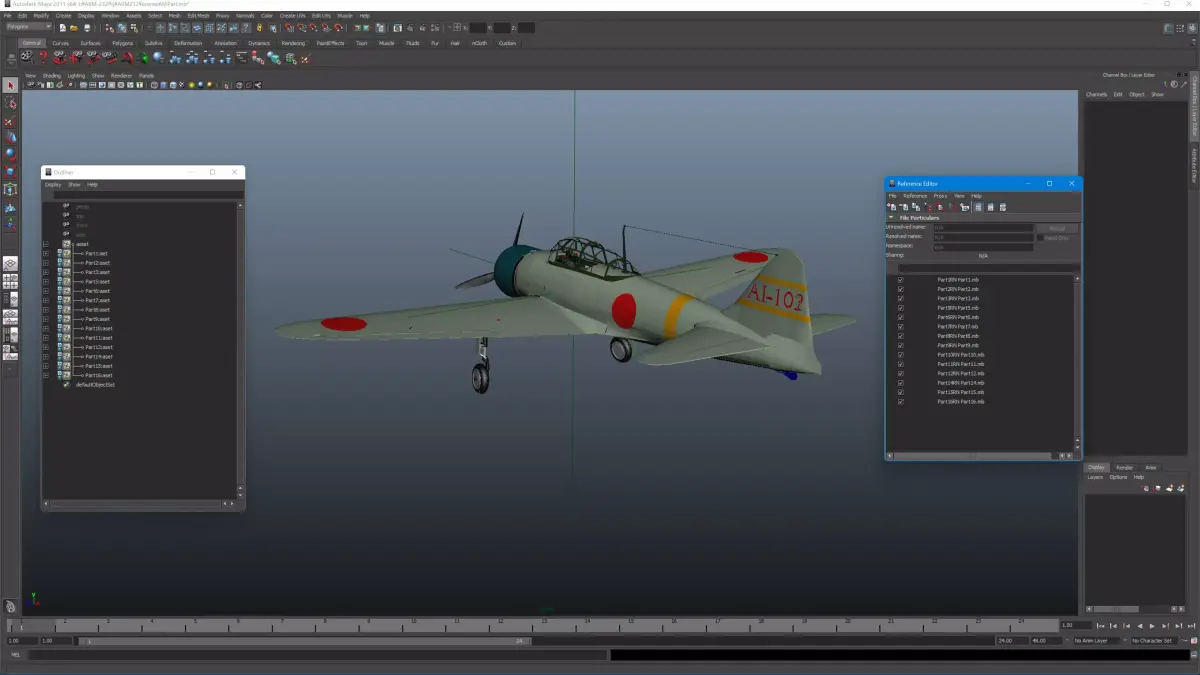 MITUBISHI A6M232 Low-poly 3D model