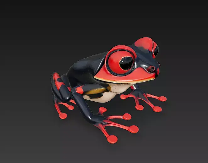Frog Poisonous Realistic 3D Model Basic - Low Poly Realistic Low-poly 3D model
