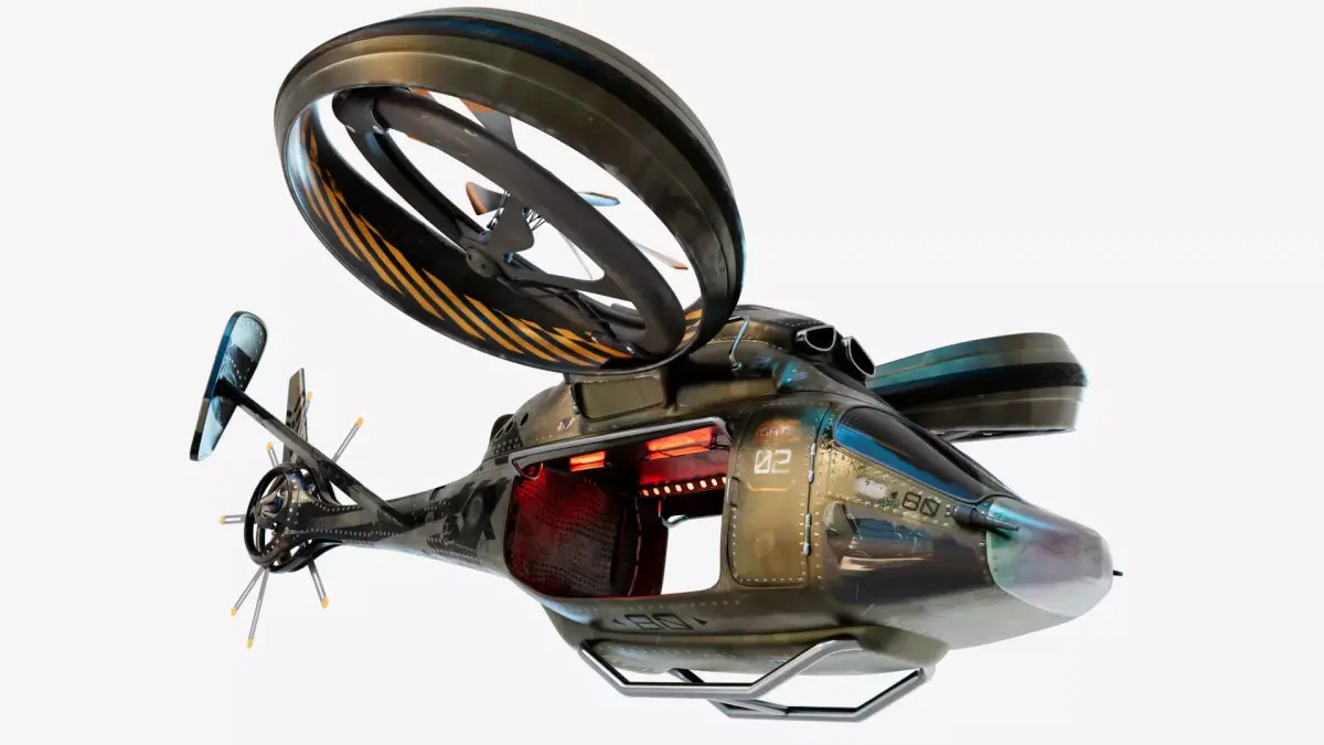 NIVA Sci Fi Helicopter Multipurpose Low-poly 3D model