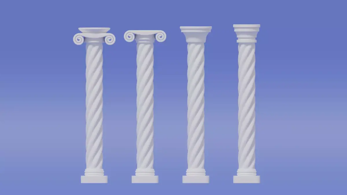 Greek and Roman Twisted Columns 3D model