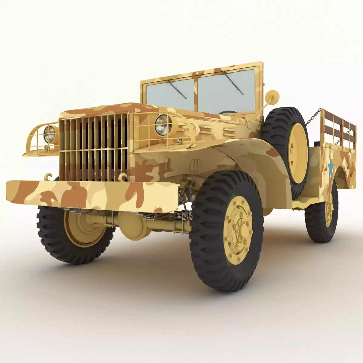 Military Jeep 4K Low-poly 3D model