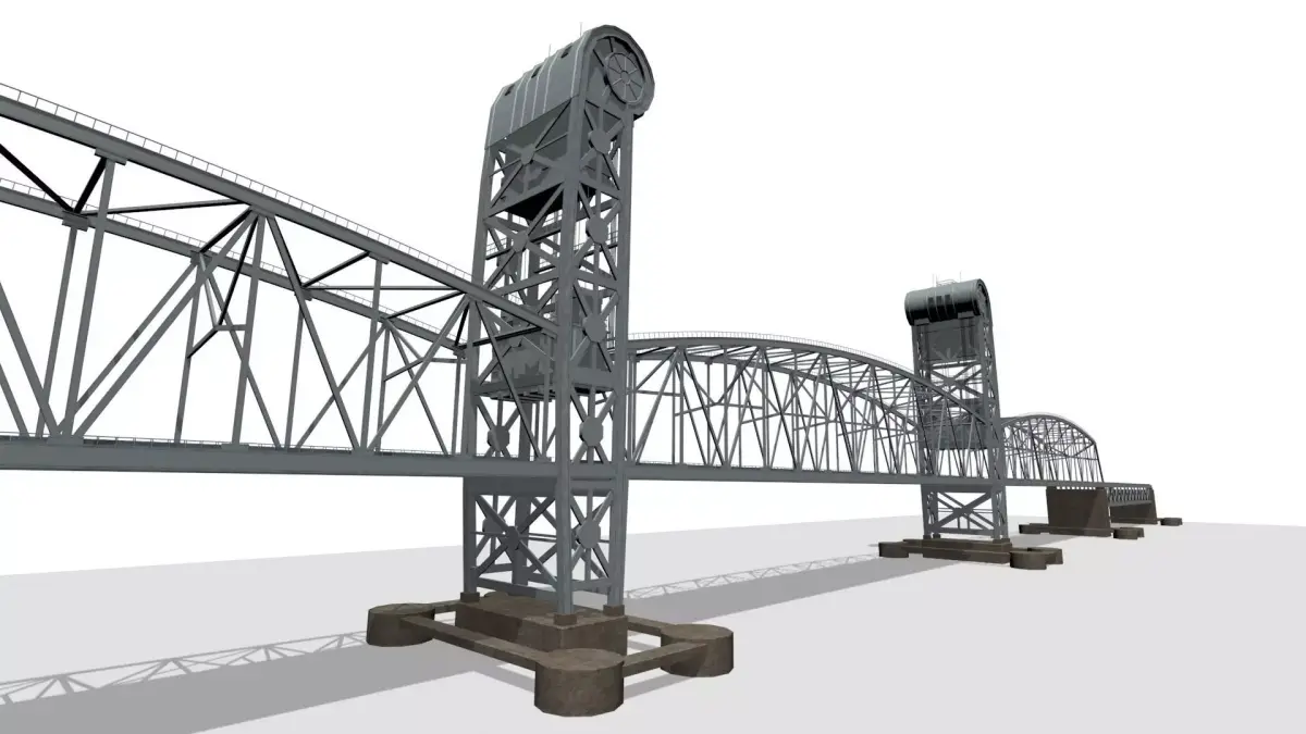Marine Pkwy Bridge Low-poly 3D model