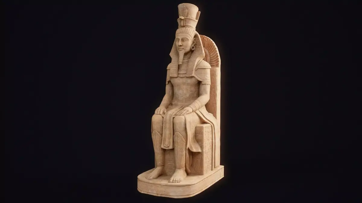 Egyptian Statue Pharaoh Low-poly 3D model purchase