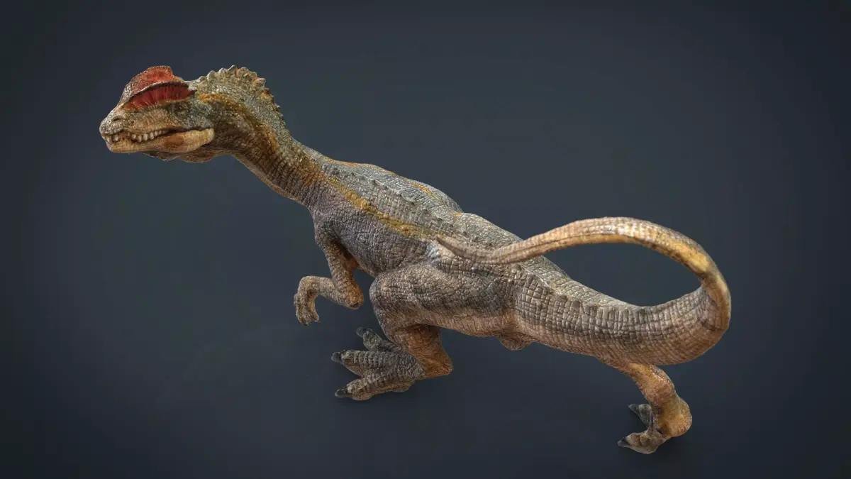 Dilophosaurus dinosaur Low-poly 3D model