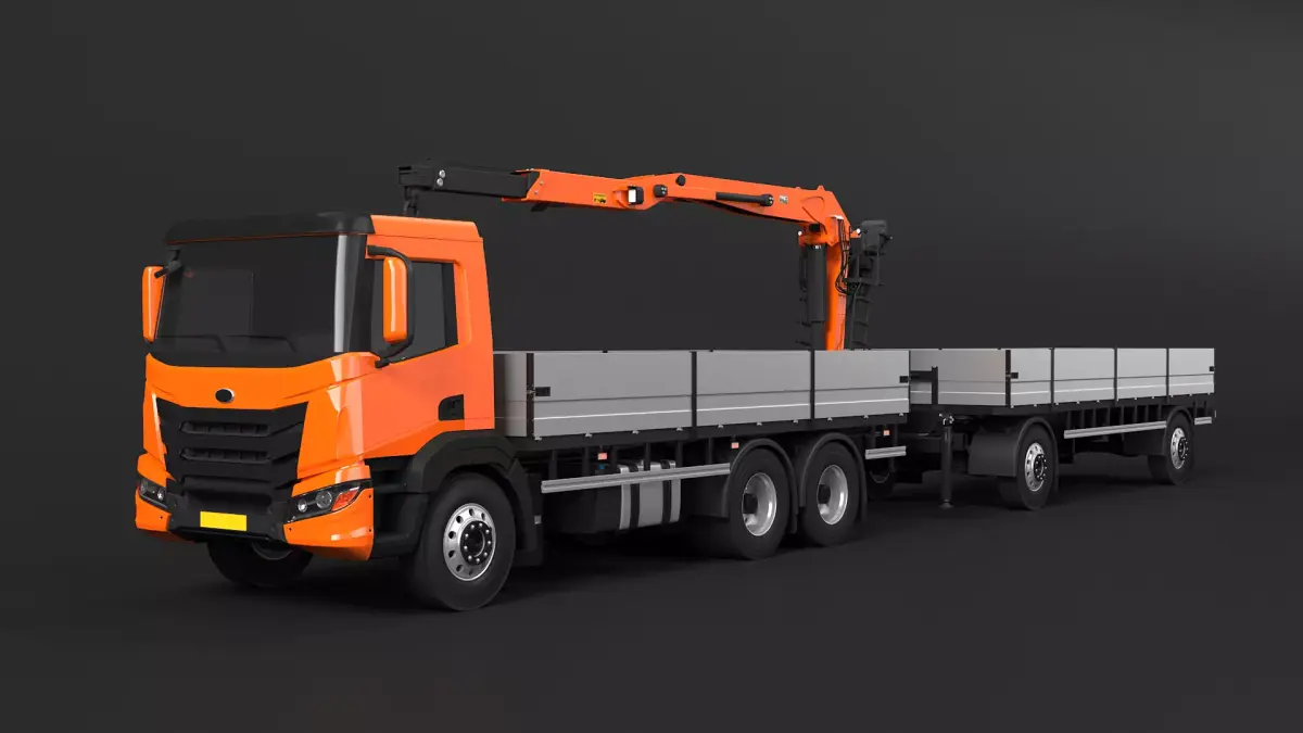 Generic Self Loader Truck and Trailer 3D model