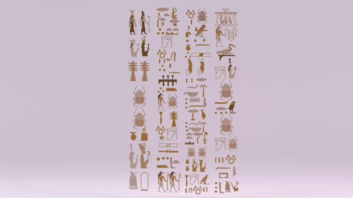 Egyptian Symbols - 009 Low-poly 3D model