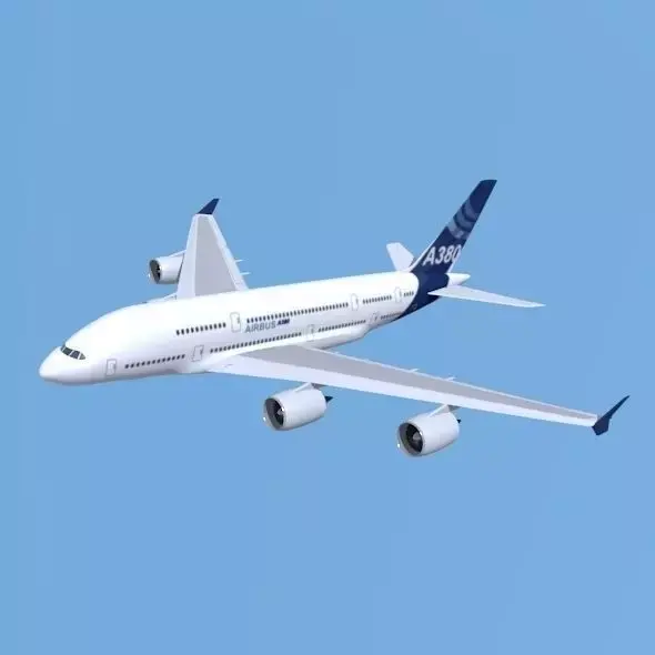 Airbus A380 giant airplane enhanced 3D model