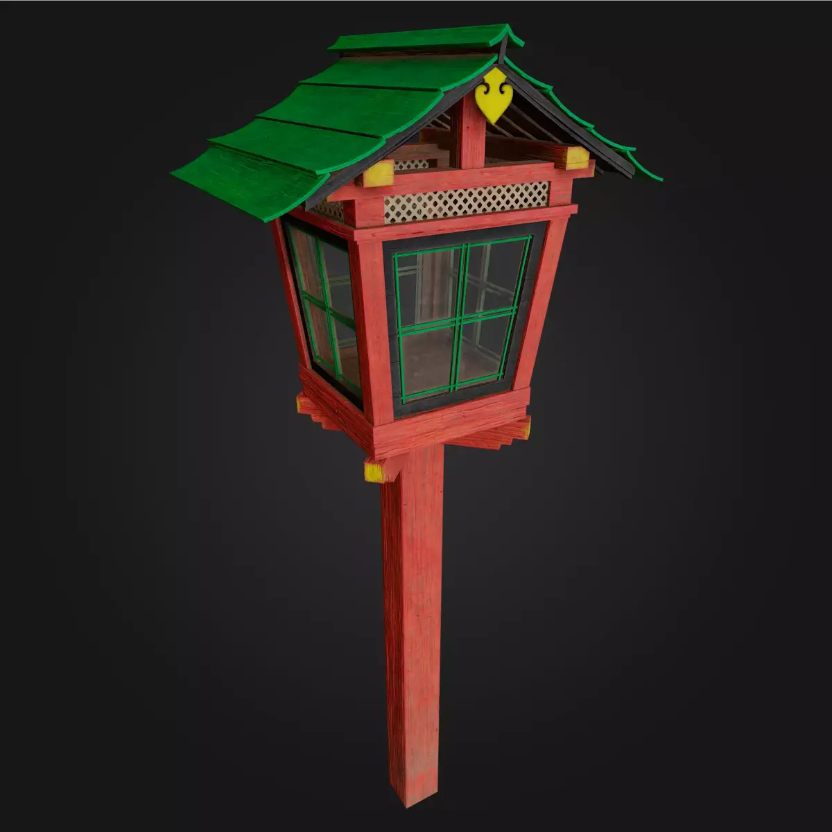 Japanese Lamp Wood Torii Vr Lowpoly game ready Low-poly 3D model