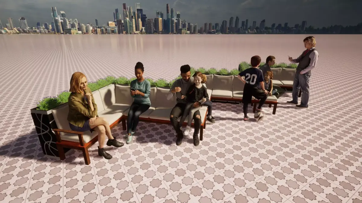 Sofa de exterior con materiales PBR 2K Free 3D model