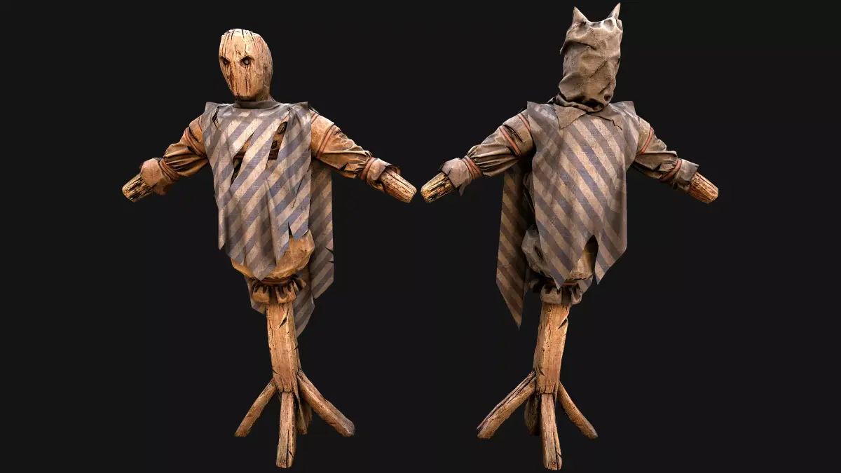 Medieval Wooden Military Prison Dummy Training Camp Environment Low-poly 3D model